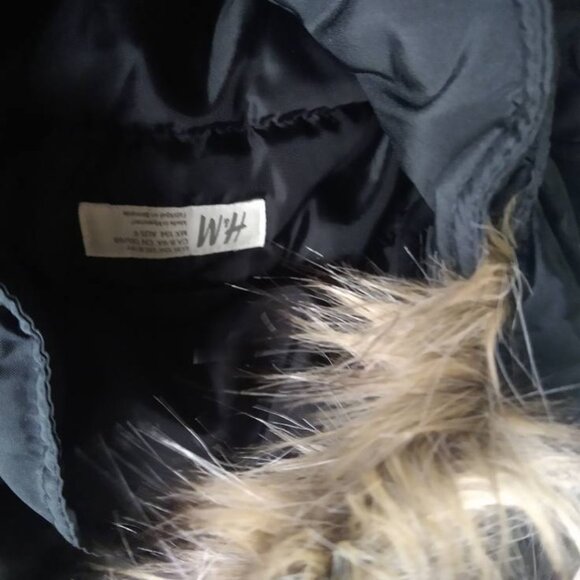 Raincoat, winter black jacket with a hoodie for a junior - Picture 2 of 5